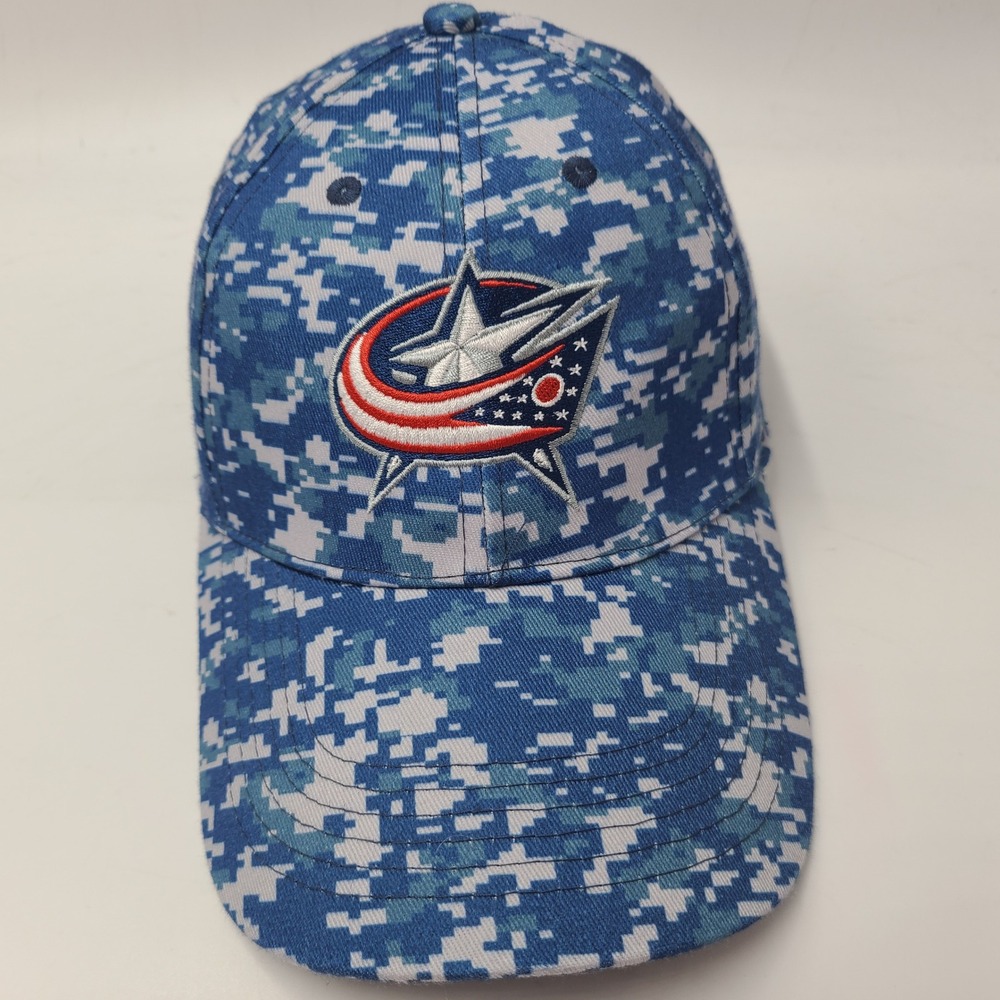 Columbus Blue Jackets Hat Strapback Blue Digital Camo NHL Hockey Elk-Elk Logo